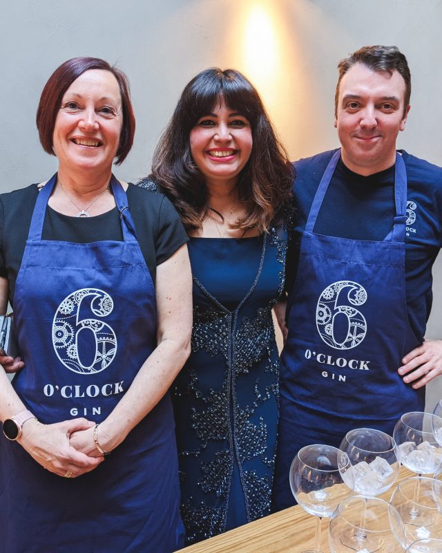 Romy Gill & 6 O'clock Gin Team in Aprons