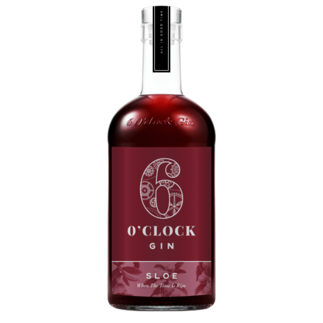 A bottle of 6 o'clock Sloe Gin