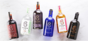 6 bottles of different 6 o'clock gins