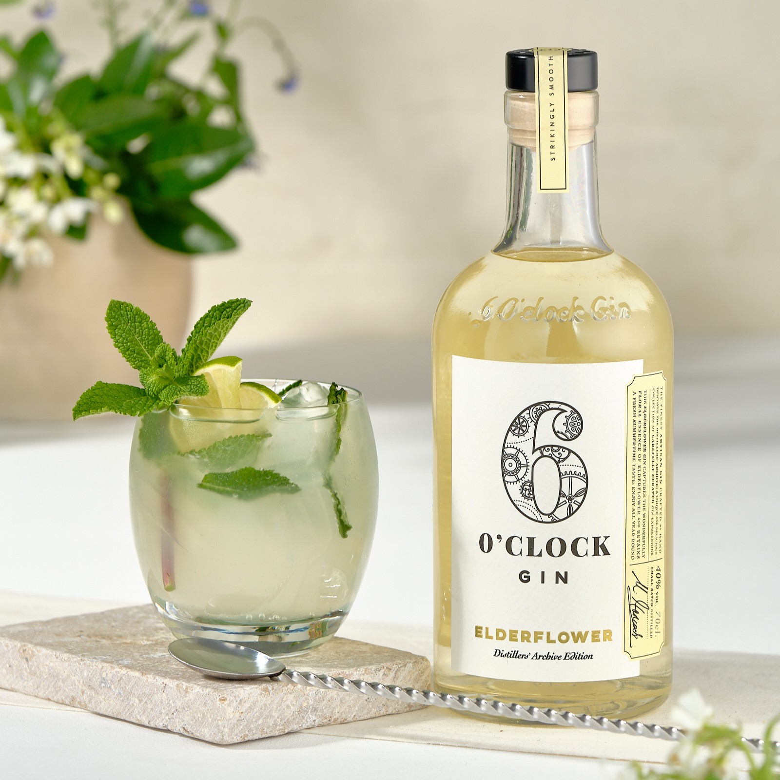 Hugo Gin Spritz Cocktail using 6 O'clock Gin Elderflower Gin